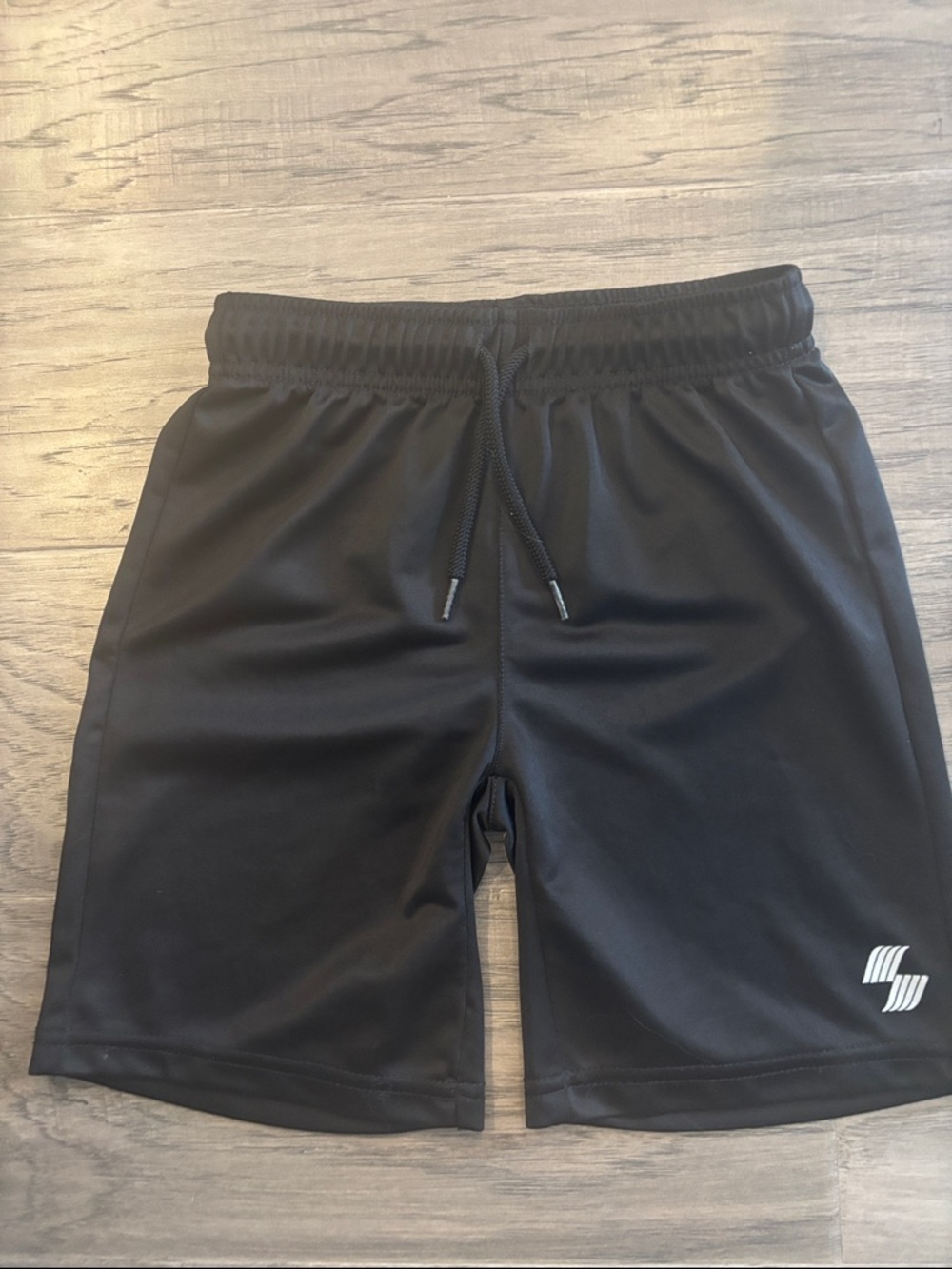 Kids Black Athletic Drawstring Shorts